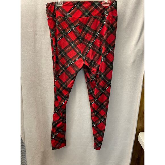 No boundaries love plaid red black leggings size XXL - Picture 4 of 4